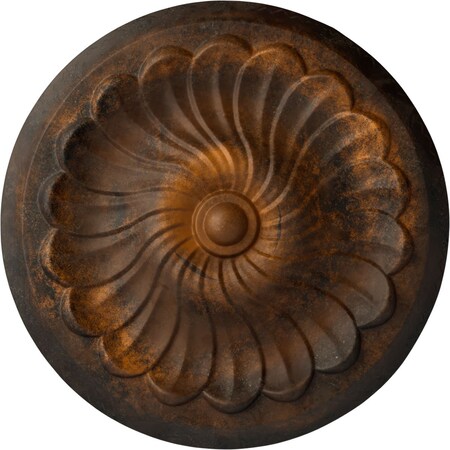 Ekena Millwork Flower Spiral Ceiling Medallion (Fits Canopies up to 2"), Hand-Painted Rust, 12 1/4"OD x 2 1/4"P CM12FLRUS